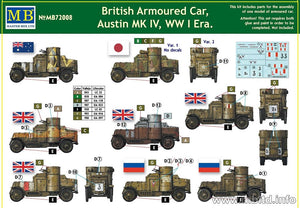 MASTER BOX 72008 British Armoured Car Austin MK IV WW I Era 1/72 – zdjęcie 2