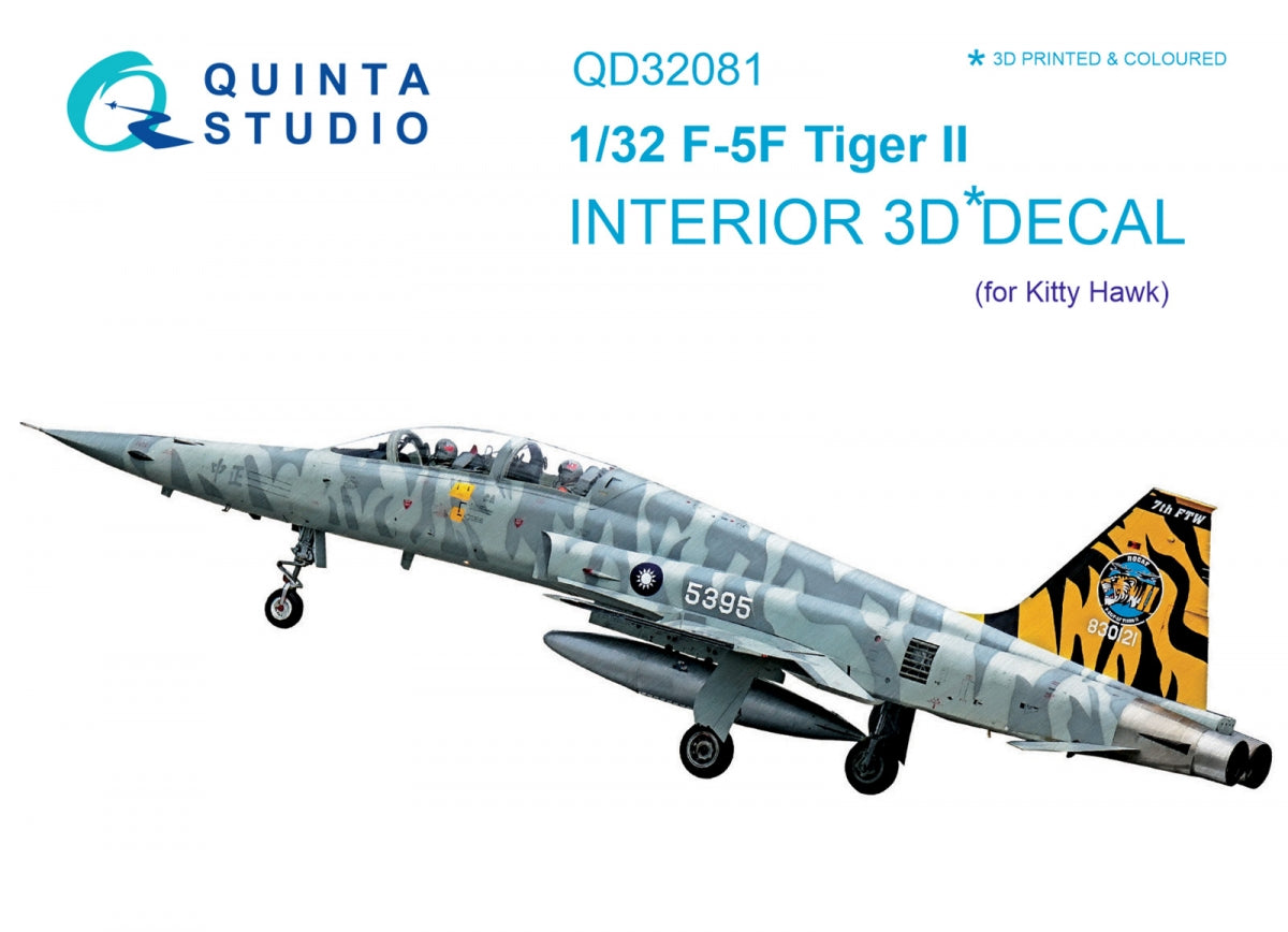Quinta Studio QD32081 F-5F 3D-Printed colored Interior on decal paper (for KittyHawk kit) 1/32