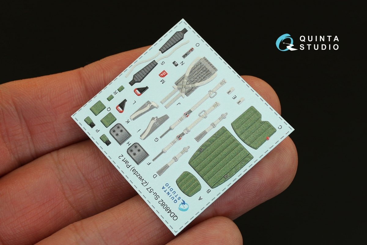 Quinta Studio QD48082 Su-57 3D-Printed &amp;amp; colored Interior on decal paper (for Zvezda kit) 1/48 – image 2