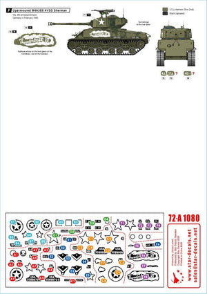 Star Decals 72-A1080 US Armor Mix # 1. US M4A3E8 &amp;#39;Easy Eight&amp;#39; tanks in NV Europe 1944-45 1/72 – Bild 2