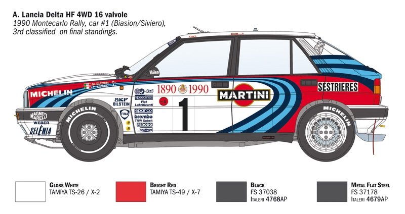 Italeri 4709 Lancia Delta HF integrale 16v 1/12 – zdjęcie 3