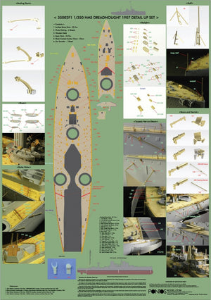 Pontos 35002F1 HMS Dreadnought Detail Up Set 1/350 – zdjęcie 2