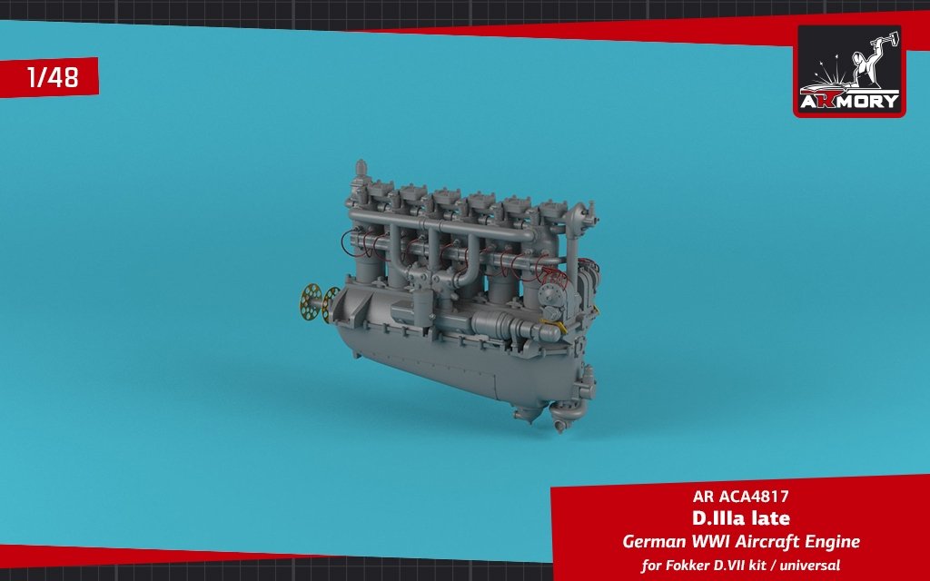Armory Models ACA4817 German WWI Aircraft Engine mod. D.IIIa 1/48 – zdjęcie 5