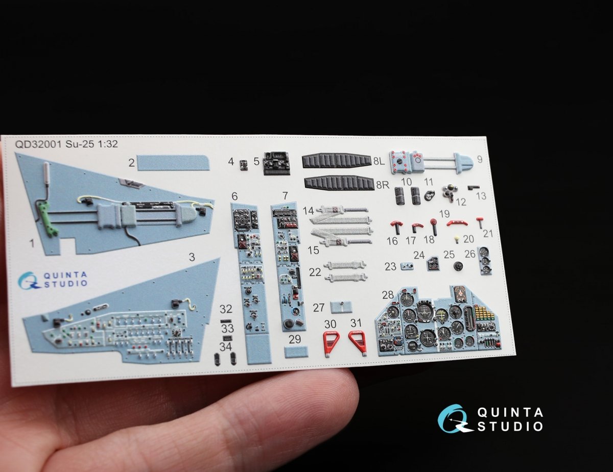 Quinta Studio QD32001 Su-25 3D-Printed &amp;amp; coloured Interior on decal paper (for Trumpeter kit) 1/32 – zdjęcie 3