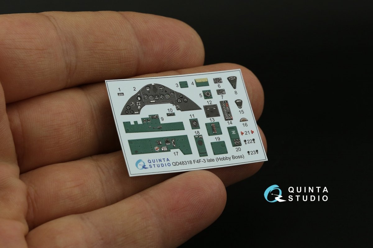 Quinta Studio QD48318 F4F-3 late 3D-Printed &amp;amp; colored Interior on decal paper (Hobby Boss) 1/48 – image 3