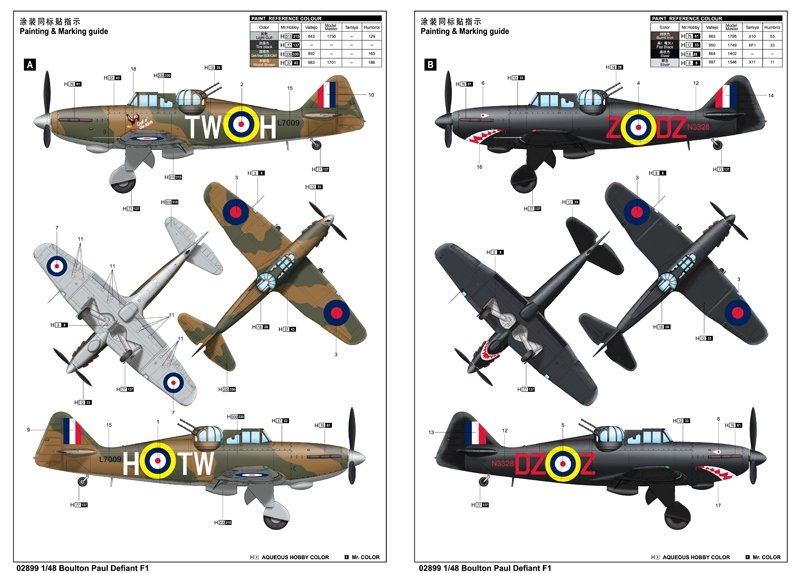 Trumpeter 02899 Boulton Paul Defiant F1 1/48 – zdjęcie 3