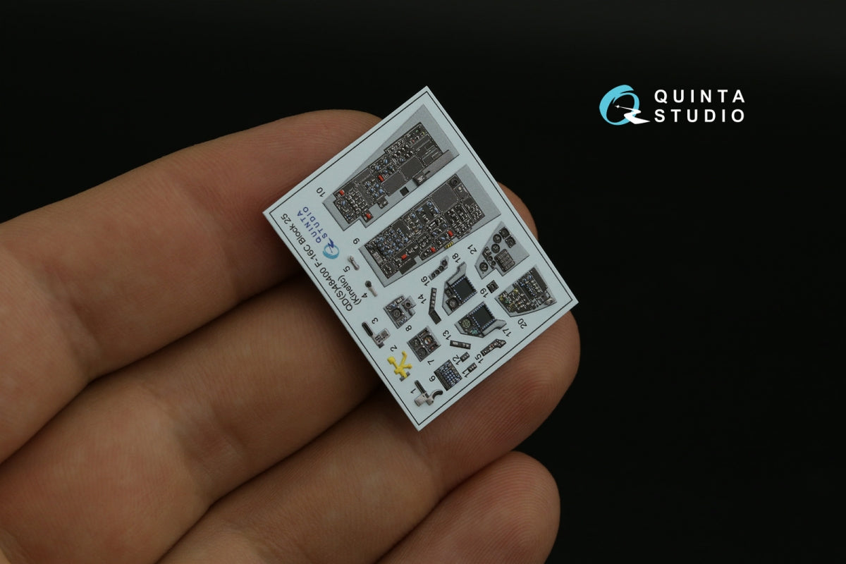 Quinta Studio QDS-48400 F-16C block 25 3D-Printed coloured Interior on decal paper (Kinetic 2022 tool) (Small version) 1/48 – zdjęcie 3
