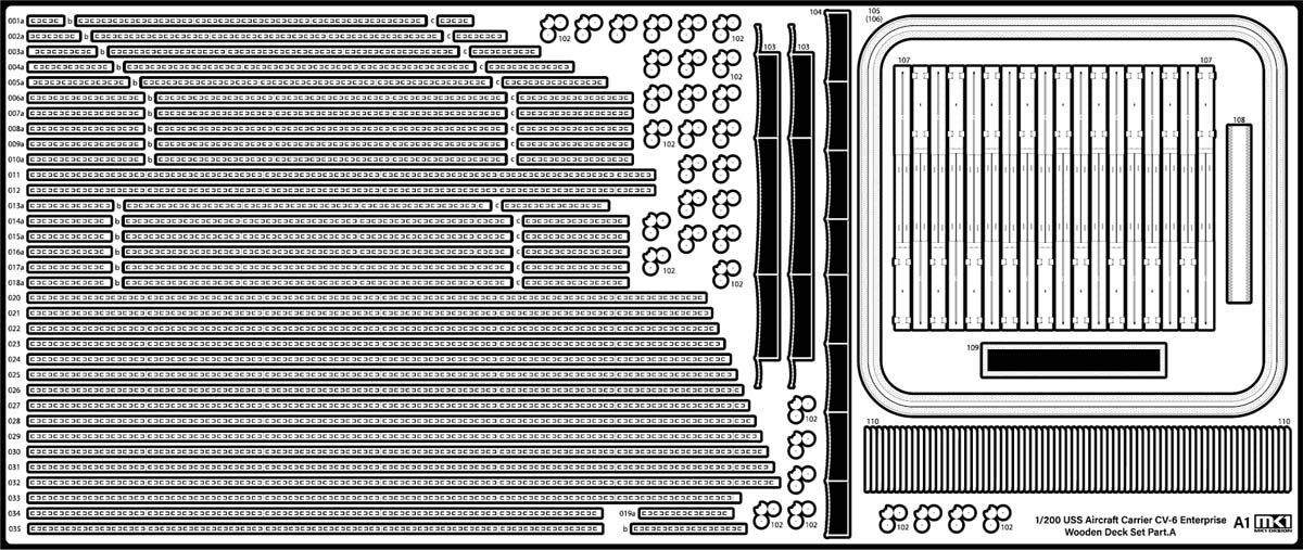 MK1 Design MD-20023 USS CV-6 Enterprise Wooden Deck for Trumpeter 1/200 – zdjęcie 11