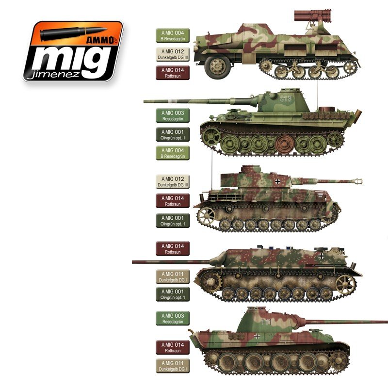 AMMO Mig 7101 LATE WAR GERMAN COLORS SET 6x17ml – zdjęcie 2