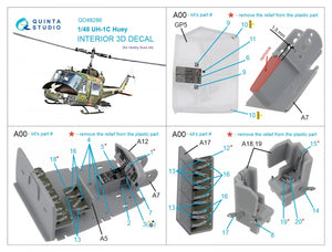 Quinta Studio QD48286 UH-1C 3D-Printed &amp;amp; coloured Interior on decal paper (HobbyBoss) 1/48 – zdjęcie 2