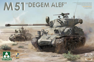 Takom 2207W SHERMAN² BOX M4A1(76W) VVSS Late Production+M51 "DEGEM ALEF"+US ARMY 1/4TON UTILITY TRUCK &amp; MP FIGURE 1/35