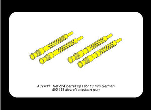 Aber A32011 Set of 4 barrel tips for German 13 mm MG 131 aircraft machine gun 1/32 – zdjęcie 4
