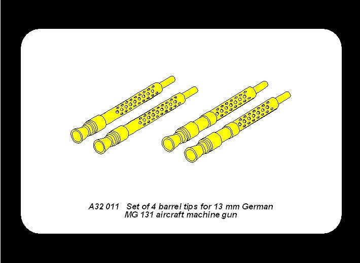 Aber A32011 Set of 4 barrel tips for German 13 mm MG 131 aircraft machine gun 1/32 – zdjęcie 4