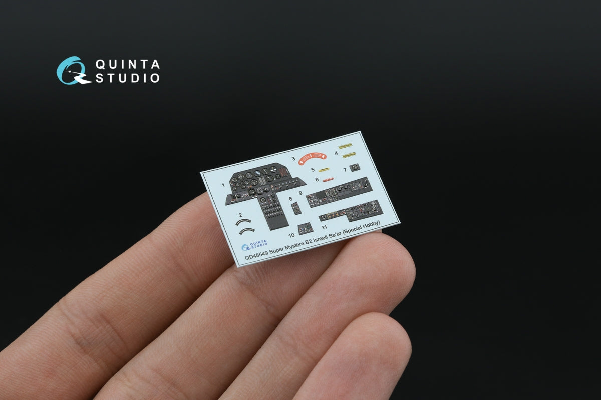 Quinta Studio QD48549 Super Mystere B2 Israeli Sa’ar 3D-Printed &amp;amp; coloured Interior on decal paper (Special Hobby) 1/48 – zdjęcie 4