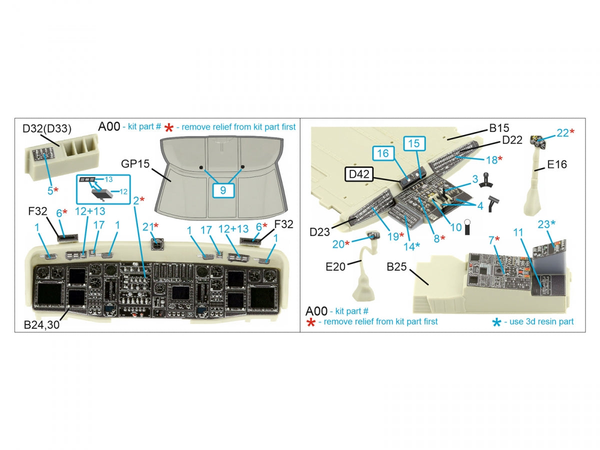 Quinta Studio QDS+35108 MH-60L 3D-Printed &amp;amp; colored Interior on decal paper (Kitty Hawk) (with 3D-printed resin parts) (small version) 1/35 – image 2