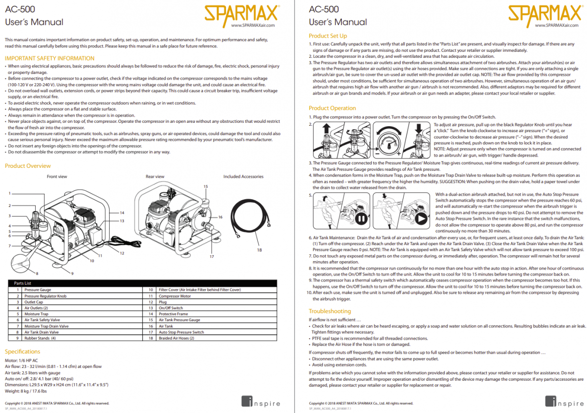 Sparmax AC500 Mini Air Compressor With 3m Hose – zdjęcie 2