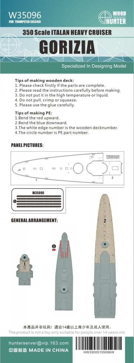 Wood Hunter W35096 ITALAN HEAVY CRUISER GORIZIA 1/350 – zdjęcie 3
