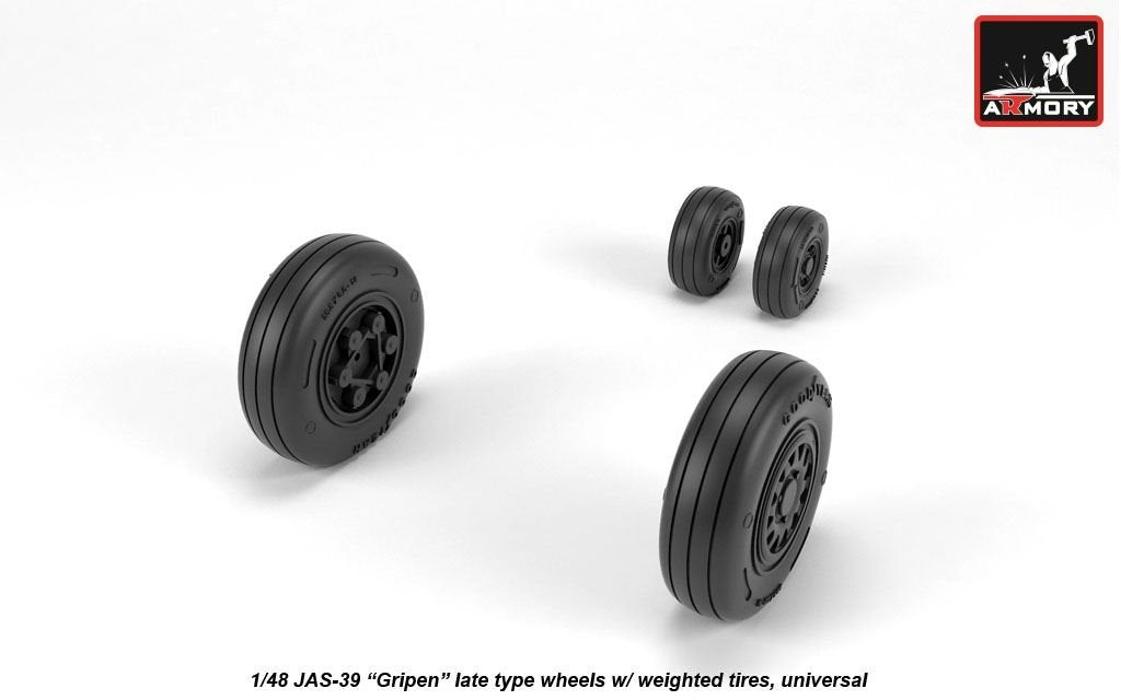 Armory Models AW48504 JAS-39 Gripen wheels w/ weighted tires, late 1/48 – zdjęcie 2