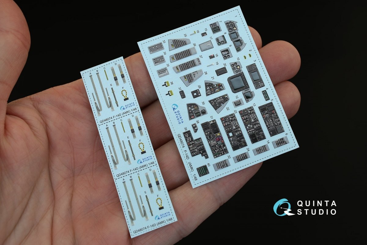 Quinta Studio QD48074 F-14D 3D-Printed &amp;amp; colored Interior on decal paper (for AMK kit) 1/48 – image 2