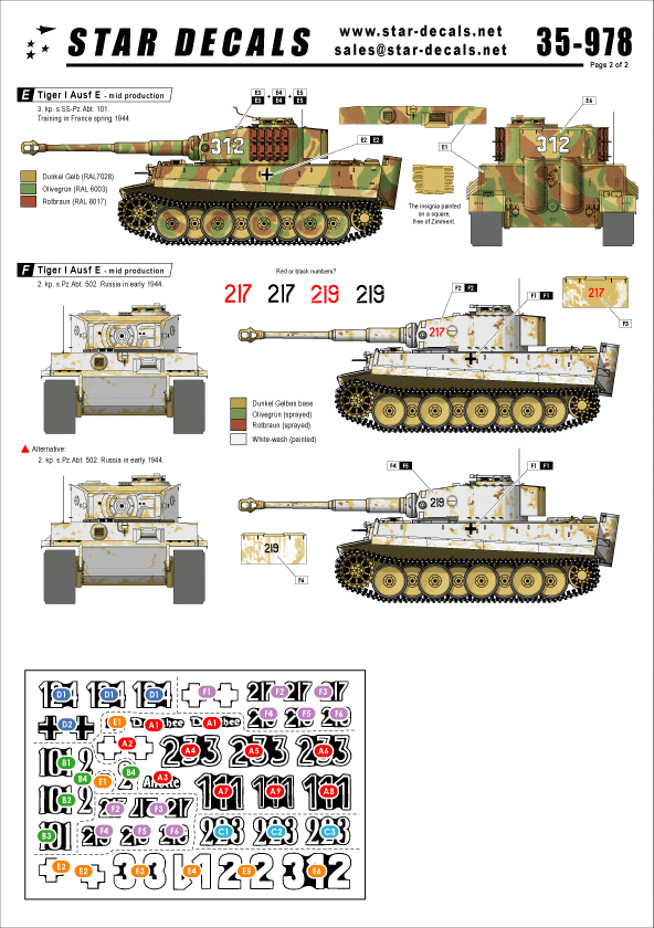 Star Decals 35-978 Tiger I Ausf E Mid production 1/35 – zdjęcie 2