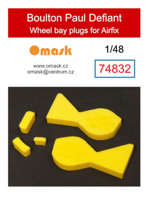 Omask 74832 Boulton Paul Defiant wheel bay plugs (for Airfix A05128, A05128A, A05132 ) 1/48