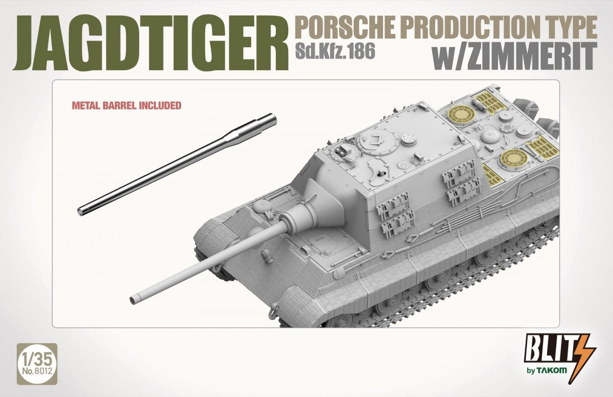Takom 8012 JAGDTIGER PORSCHE PRODUCTION TYPE Sd.Kfz.186 w/ZIMMERIT 1/35 – zdjęcie 7