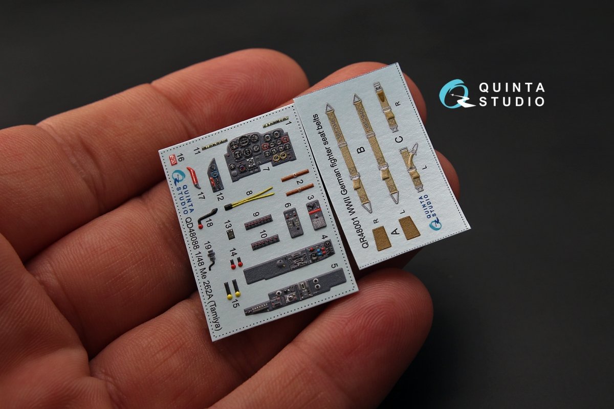 Quinta Studio QD48088 Me-262A 3D-Printed &amp;amp; colored Interior on decal paper (for Tamiya kit) 1/48 – image 2