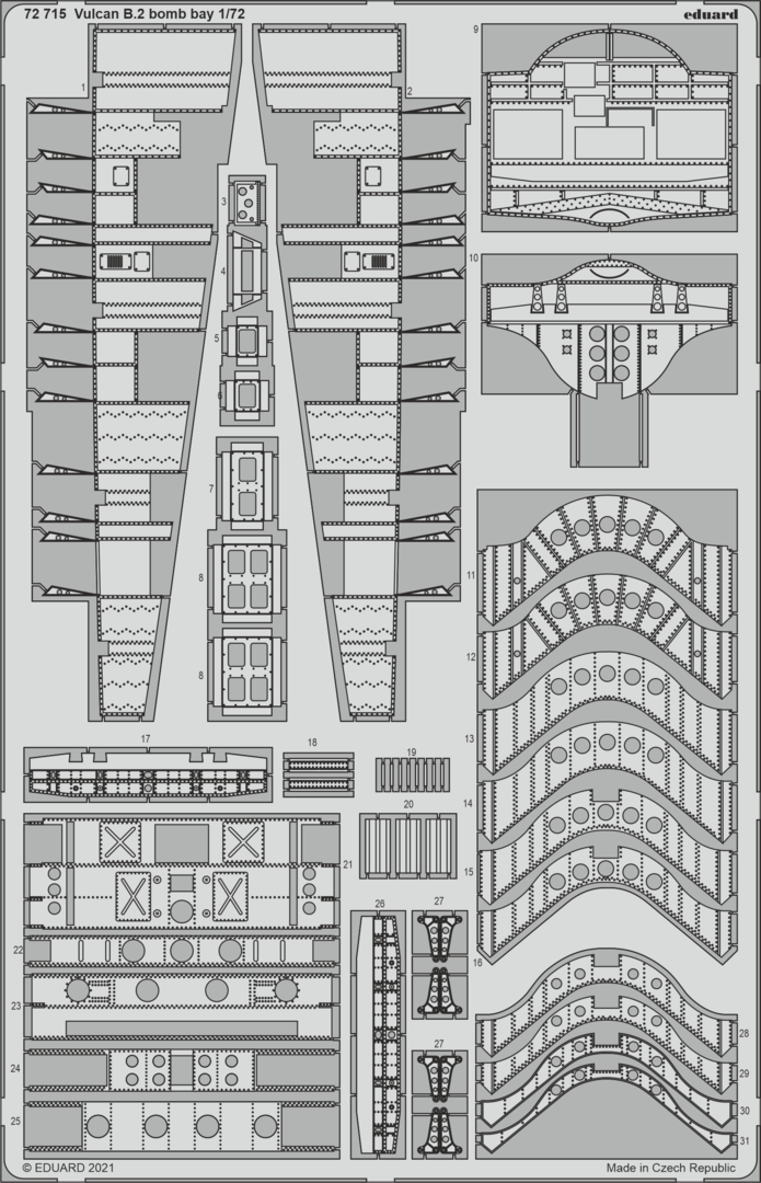 Maquette Eduard 72715 Vulcan B.2 soute à bombes AIRFIX 1/72