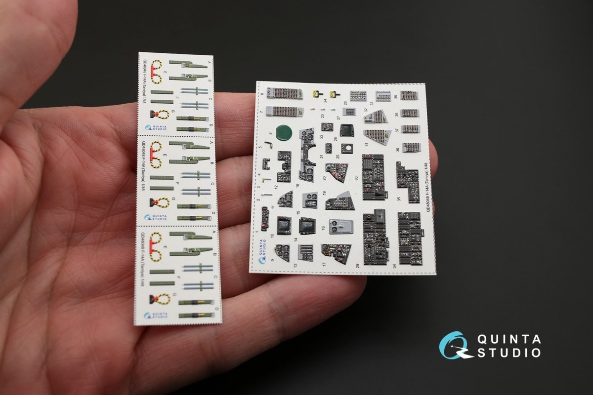 Quinta Studio QD48048 F-14A 3D-Printed &amp;amp; coloured Interior on decal paper (for Tamiya kit) 1/48 – zdjęcie 4