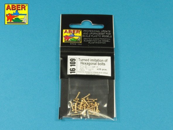Aber 16109 Turned imitation of Hexagonal bolts 1,6 x 6,0 mm x 25 pcs. 1/16 – zdjęcie 3