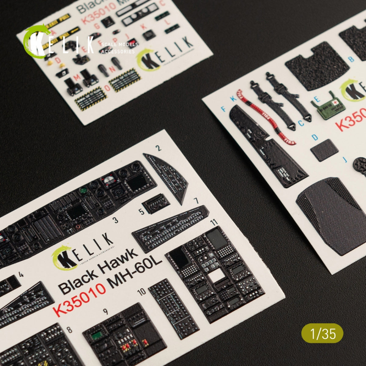 KELIK K35010 MH-60L BLACK HAWK INTERIOR 3D DECALS FOR KITTY HAWK KIT 1/35 – image 2