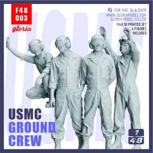 Gloria F48003 USMC Ground Crew 4 x 3D Printed figures 1/48 – zdjęcie 2
