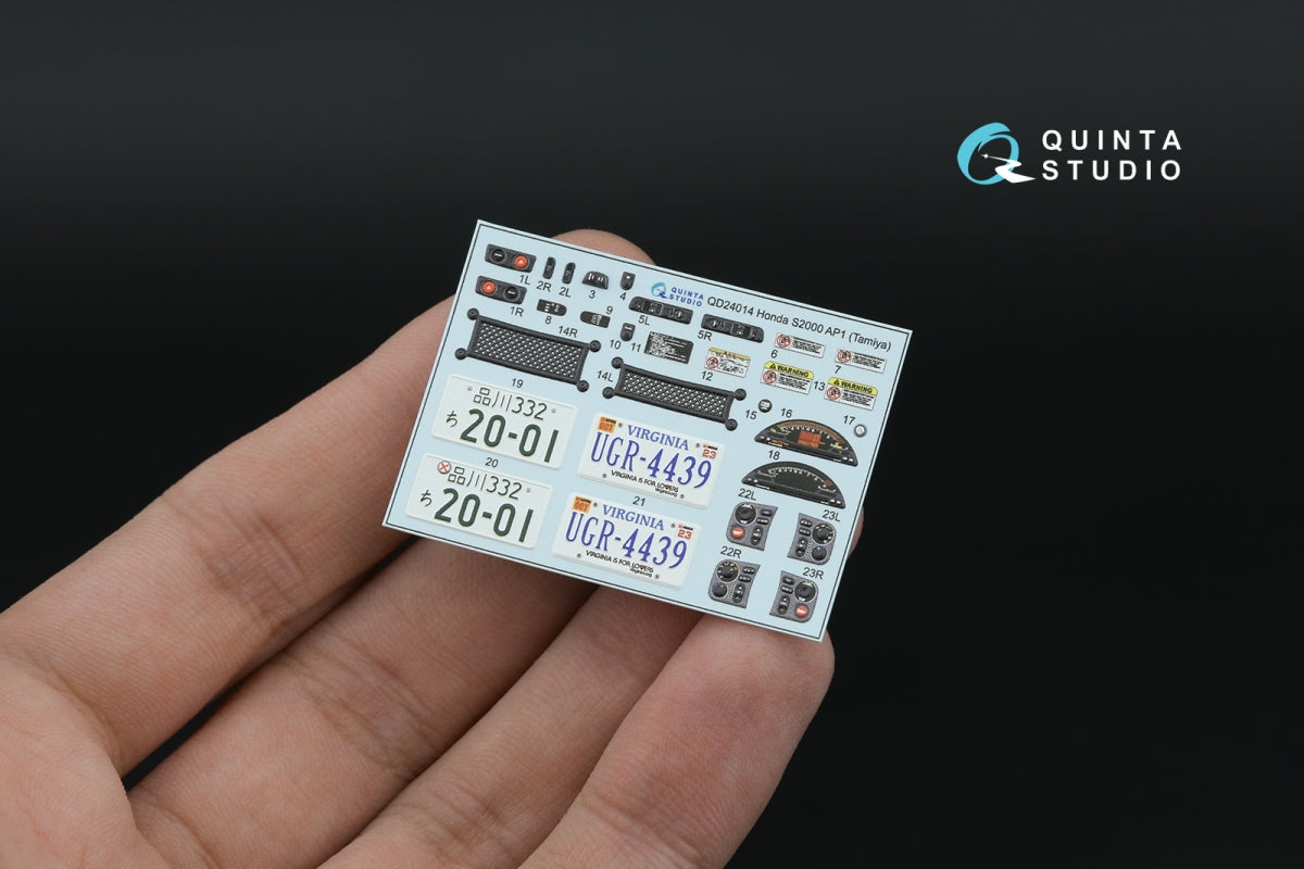 Quinta Studio QD+24014 Honda S2000 AP1 3D-Printed &amp; coloured Interior on decal paper (Tamiya) (with metal sticker parts) 1/35