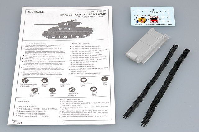Trumpeter 07229 M4A3E8 TANK (T80 Track) 1/72 – zdjęcie 3