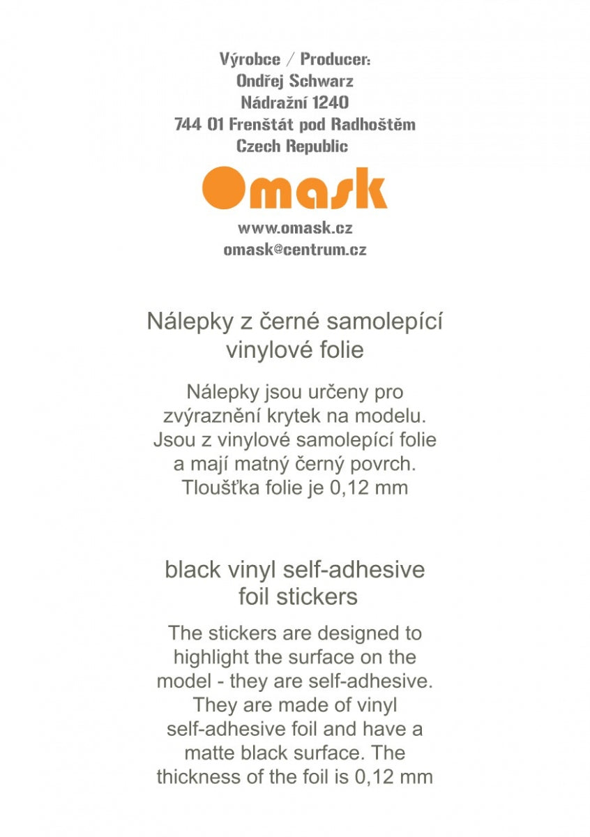 Omask X8001 Universal set 1 - black vinyl foil (80092, 80093, 80094, 80095, 80096) – image 7