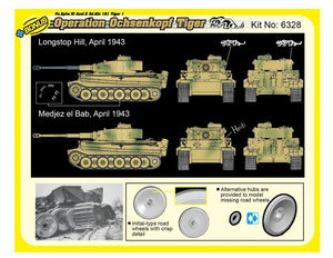 Dragon 6328 WWII German Pz.Kpfw.VI Tiger I Early Production 501 abt Operation Ochsenkopf 1/35 – zdjęcie 2