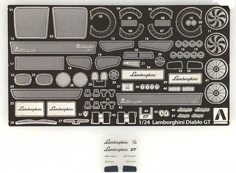 Aoshima 05900 Lamborghini Diablo Common Detail-Up Parts 1/24 – zdjęcie 2