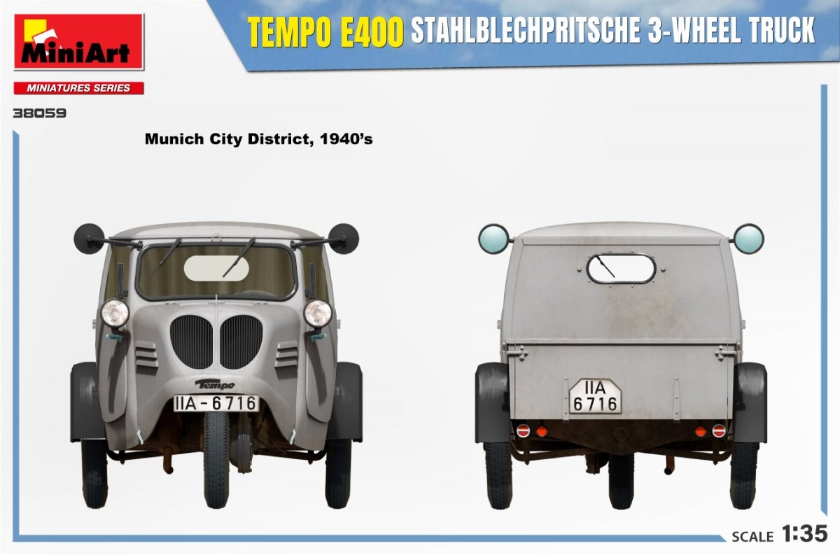 MiniArt 38059 TEMPO E400 STAHLBLECHPRITSCHE 3-WHEEL TRUCK 1/35 – zdjęcie 10
