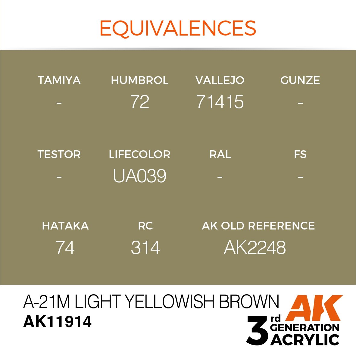 AK Interactive AK11914 A-21M LIGHT YELLOWISH BROWN – AIR 17ml – zdjęcie 2
