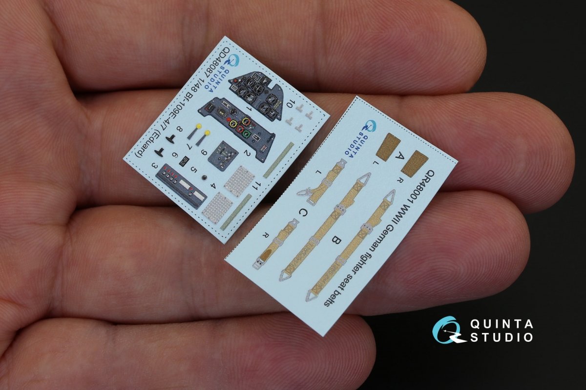 Quinta Studio QD48087 Bf 109E-4/E-7 3D-Printed &amp;amp; coloured Interior on decal paper (for Eduard kit) 1/48 – zdjęcie 2