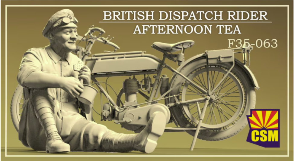 Copper State Models F35-063 British Dispatch Rider Afternoon tea (motorcycle not included) 1/35