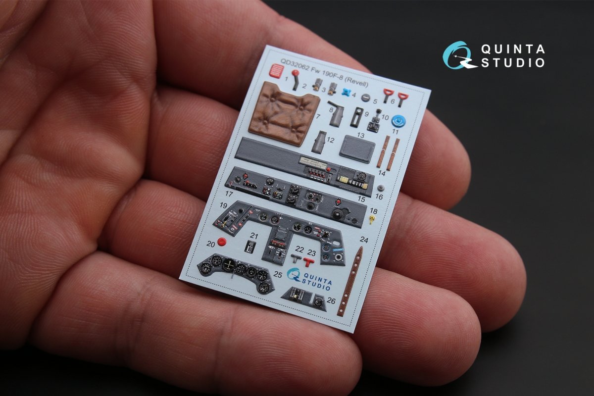 Quinta Studio QD32062 Fw 190F-8 3D-Printed &amp;amp; colored Interior on decal paper (for Revell kit) 1/32 – image 3