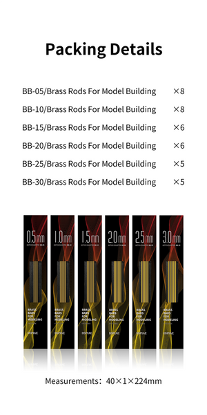 DSPIAE BB-0.5 Brass Rods For Model Building 0.5mm (8 PCS) / pręty miedziane – zdjęcie 6