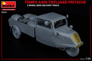 MiniArt 38045 TEMPO A400 TIEFLADER PRITSCHE 3-WHEEL BEER DELIVERY TRUCK 1/35 – zdjęcie 14