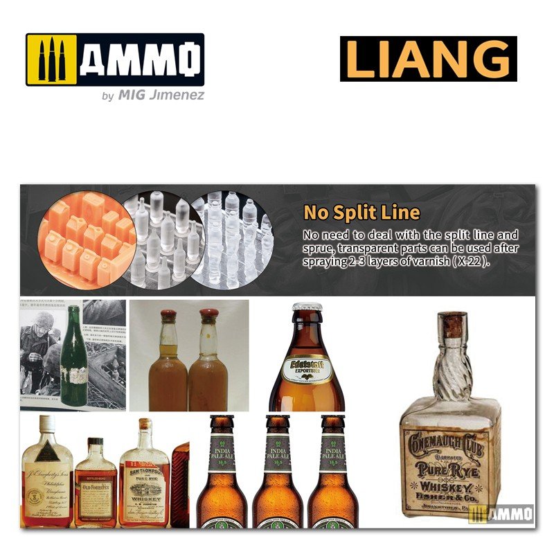 Liang 0416 3D-Print Model Glass Wine Bottle x 36 1/32 1/35 – zdjęcie 7