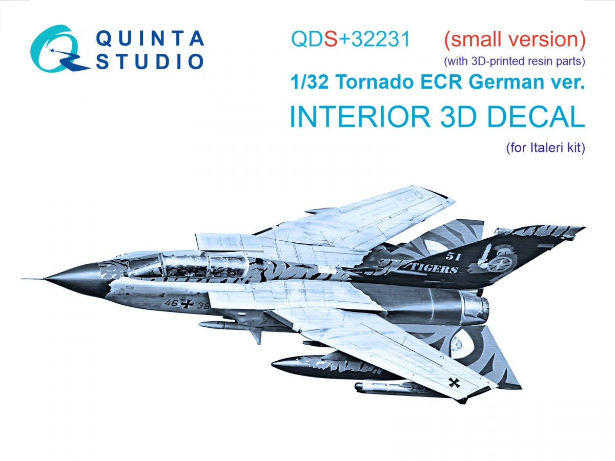 Quinta Studio QDS+32231 Tornado ECR German 3D-Printed &amp;amp; colored Interior on decal paper (Italeri) (Small version) (with 3D-printed resin parts) 1/32