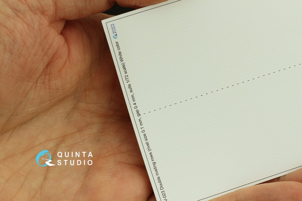 Quinta Studio QRV-023 Double riveting rows (rivet size 0.10 mm, gap 0.4 mm, suits 1/72 scale), White color, total length 6.7 m/22 ft – image 2