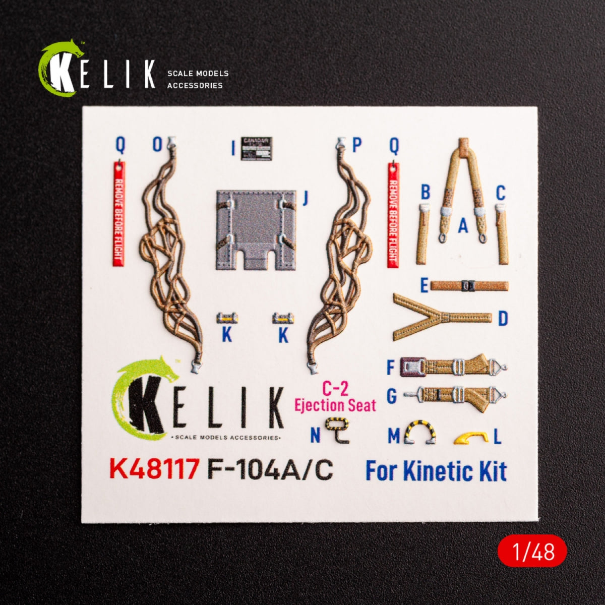 KELIK K48117 F-104 A/C - interior 3D decals for Kinetic kit 1/48