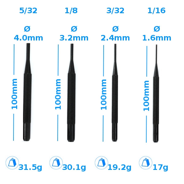 Modelcraft PPU1121-S 4 Pce Drive Pin Punch Set (100mm) – zdjęcie 2