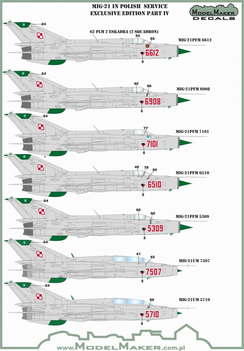ModelMaker Decals D48153 MiG-21 in Polish service exclusive edition part IV 1/48 – zdjęcie 3